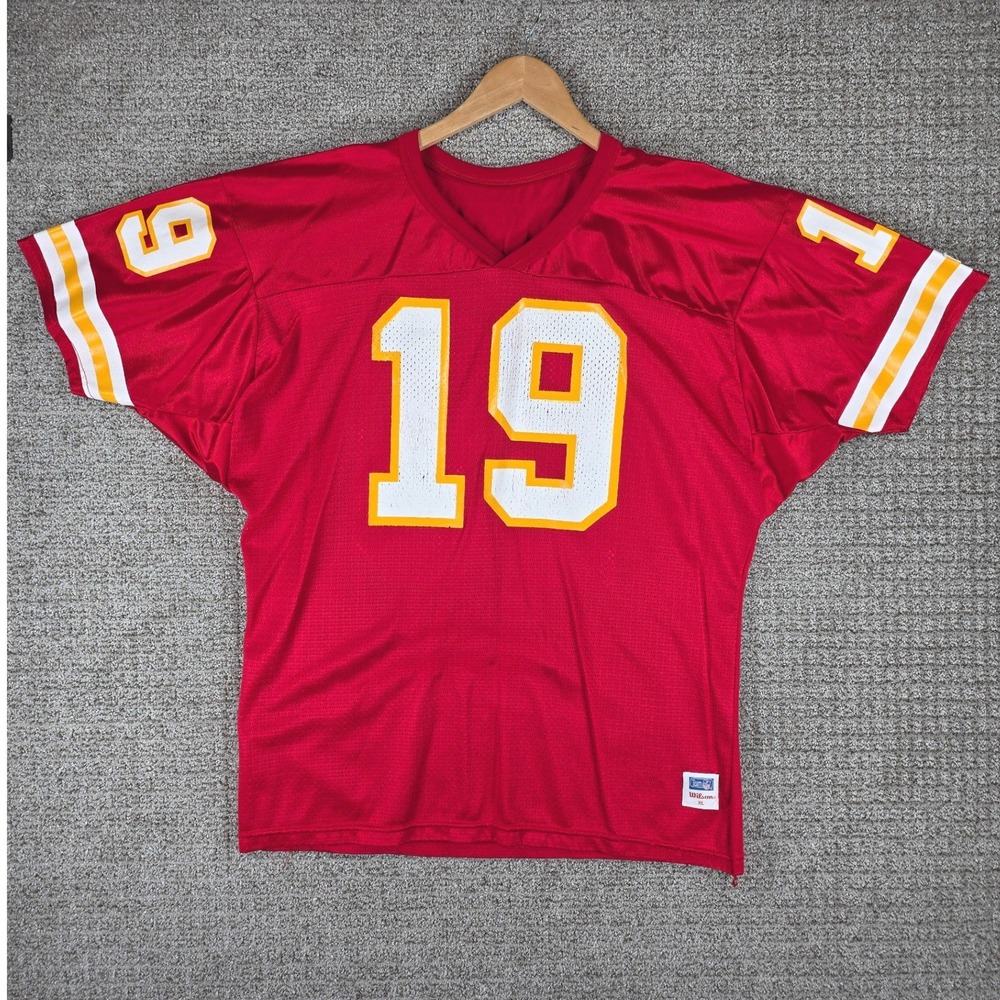 Vintage Joe Montana Kansas City Chiefs Wilson Jersey‎ Red Mens XL NFL #19